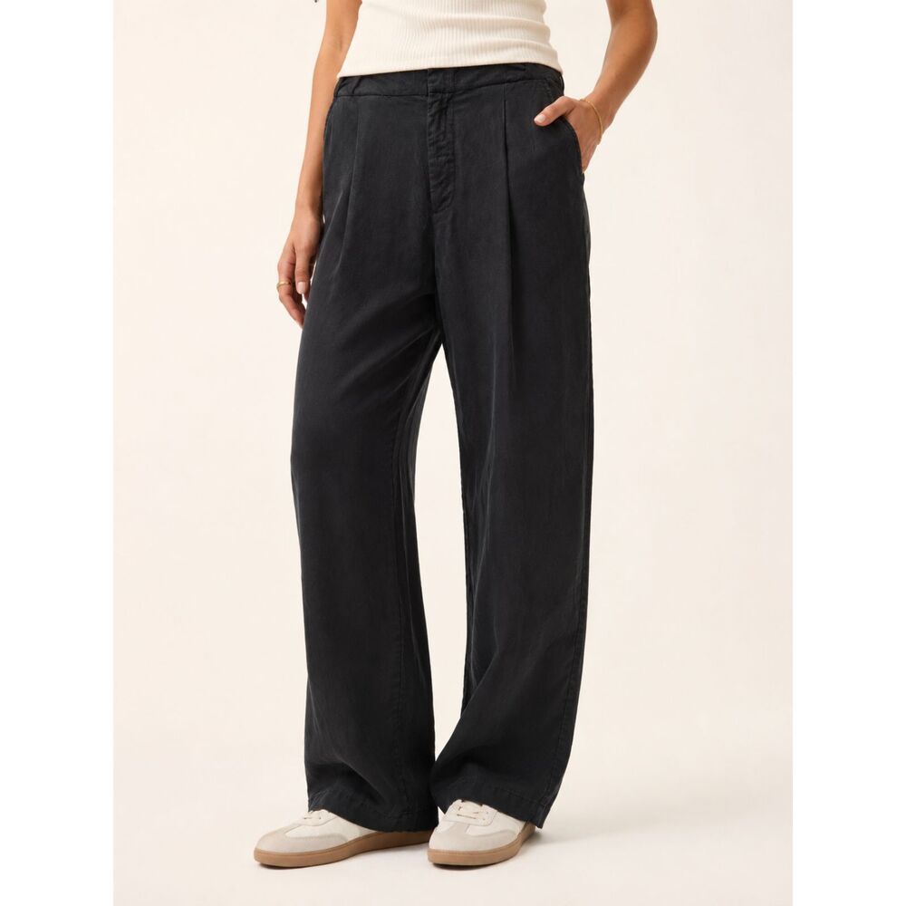 GAP SoftSuit Trousers Women's 4 Black Lyocell Wide Leg Career Office Pants